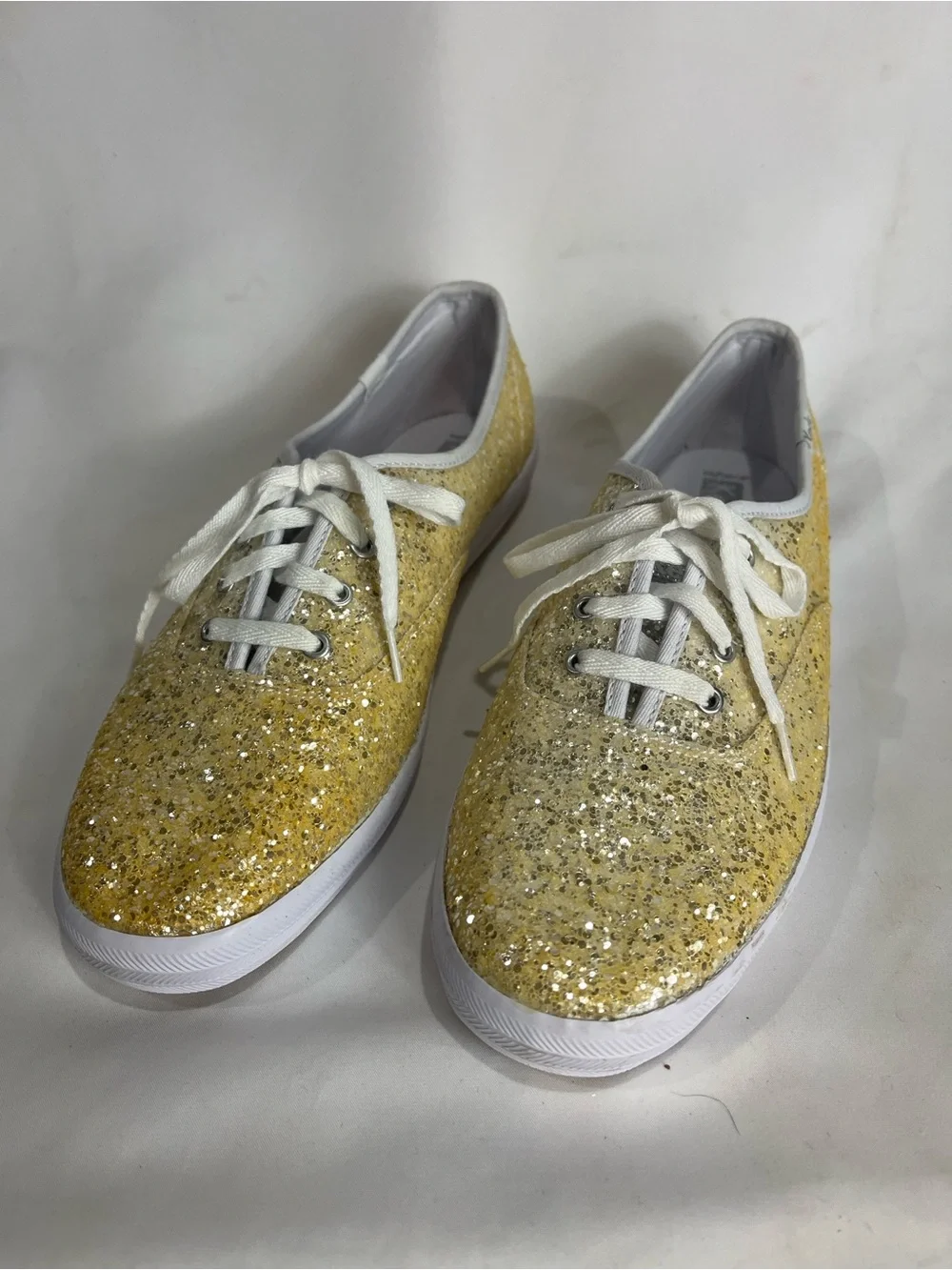 KEDS Champion Glitter Celebrations Low-Top Lace Up Sneakers Gold/white Sz 9